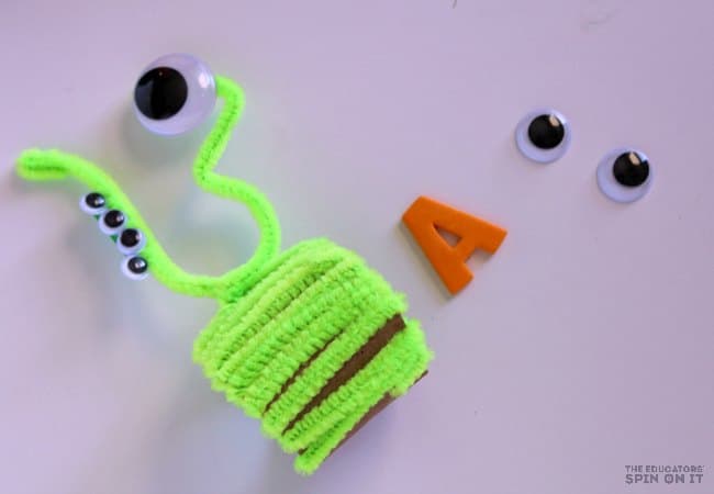 Monster Themed Name Craft for Preschoolers with Pipe cleaners - The Educators' Spin On It Monster Themed Name Craft for Preschoolers with Pipe cleaners