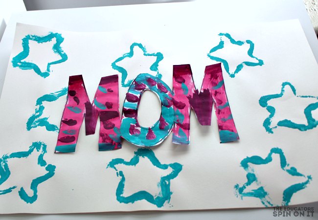 Mother's Day Craft Idea with Star Shaped Stamp - The Educators' Spin On It Mother's Day Craft Idea with Star Shaped Stamp