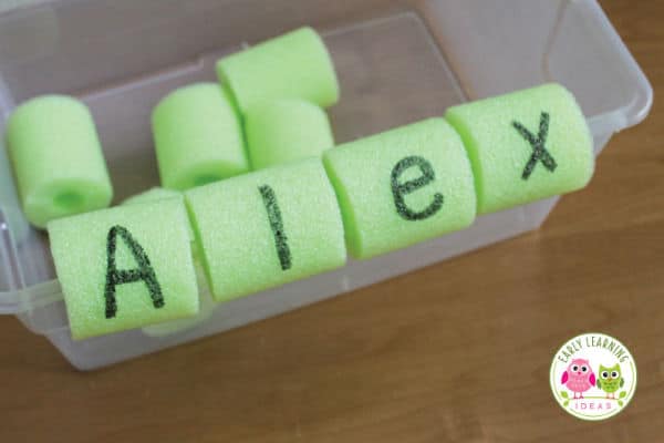 name-activities-for-kids-with-pool-noodles - The Educators' Spin On It Spelling Name with Pool Noodles