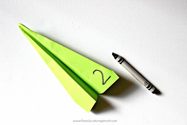 number airplane game - The Educators' Spin On It Airplane Math Game for Kids using paper airplanes