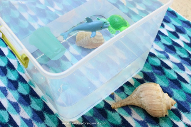 ocean themed playdate sensory tub - The Educators' Spin On It Ocean Sensory Tub