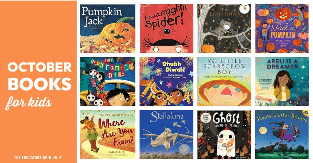 october-books-for-kids-fb - The Educators' Spin On It October read aloud books for Preschool and Kindergarten. A collection of 100+ Books for October!