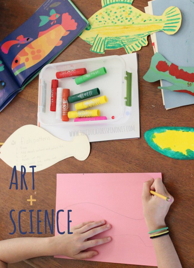 Open Ended Art and Science Fish Project - The Educators' Spin On It Open Ended Art and Science Fish Project : An easy lesson for kids to learn parts of the fish (like the lateral line and dorsal fin) and get creative with cutting and paint.