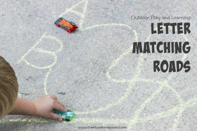 Outdoor Car Play and Learning - Letter matching roads - The Educators' Spin On It Outdoor Car Play and Learning - Letter matching roads