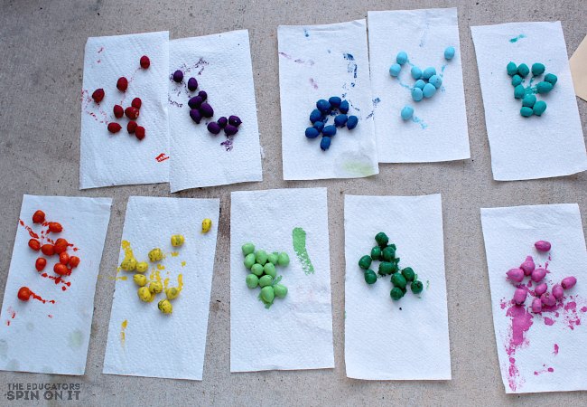 Painting Rainbow Math Counters with Acorns - The Educators' Spin On It Painting Rainbow Math Counters with Acorns