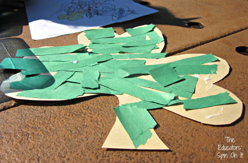 Paper+Shamrock+for+Tot+School+.jpg - The Educators' Spin On It Torn Green Paper Shamrock for St. Patrick's Day with Toddlers