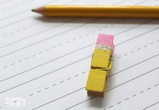 Pencil Clothespin Craft for Back to School or Classroom Decor - The Educators' Spin On It Pencil Clothespin Craft for Back to School or Classroom Decor