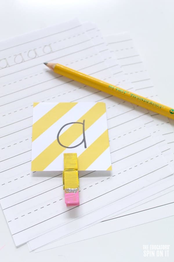 Pencil Themed Alphabet Game for Kids for Back to School - The Educators' Spin On It Pencil Themed Alphabet Game for Kids for Back to School