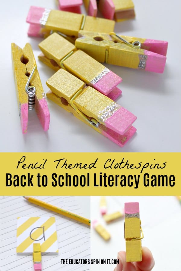 Pencil Themed Clothespins for Games for Kids - The Educators' Spin On It Pencil Themed Clothespins for Games for Kids
