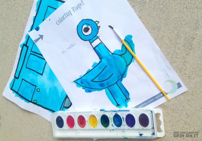 Pigeon and Bus Activities inspired by Mo Willems - water color activity - The Educators' Spin On It Pigeon and Bus Activities inspired by Mo Willems - water color activity