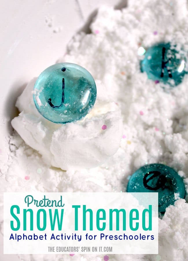 Pretend Snow Themed Alphabet Activity for Preschoolers - The Educators' Spin On It Snow Themed Alphabet Activities for Preschoolers