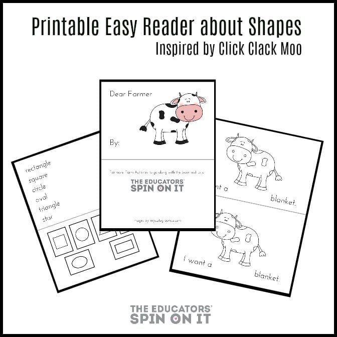 Printable Easy Reader about Shapes Inspired by Click Clack Moo - The Educators' Spin On It Printable Easy Reader about Shapes Inspired by Click Clack Moo