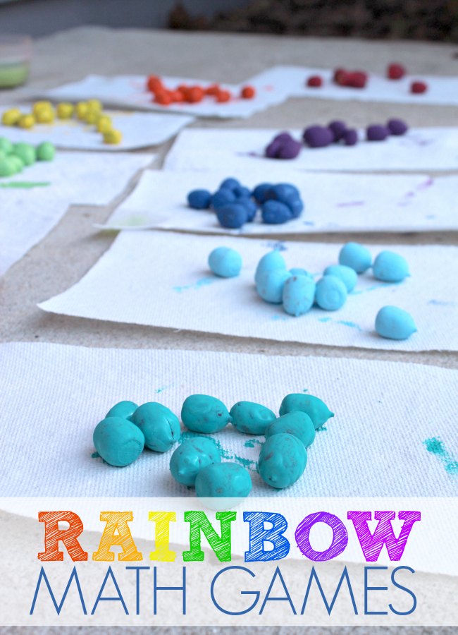 Rainbow Math Games for Preschoolers with Painted Acorns - The Educators' Spin On It Rainbow Math Games for Preschoolers with Painted Acorns