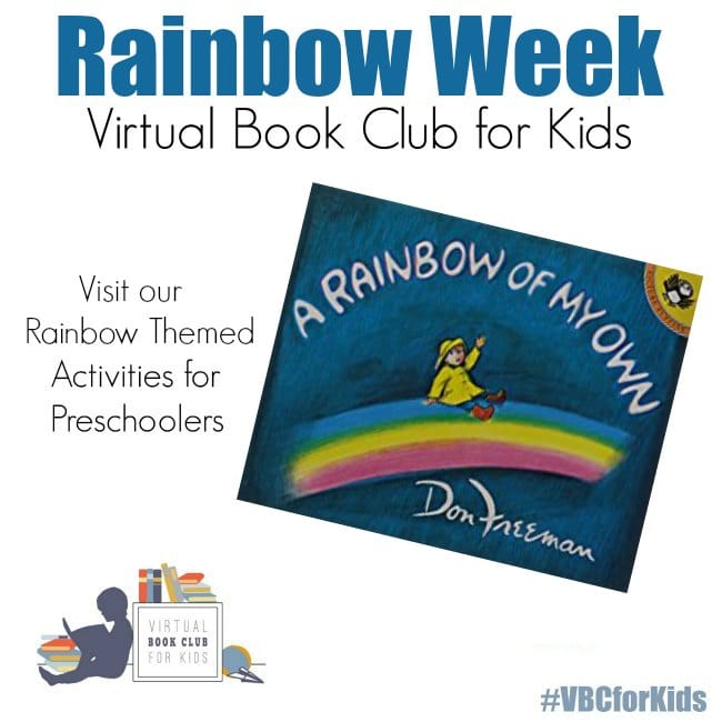 Rainbow Themed Activities for VBC Book Preschool Activities - The Educators' Spin On It Book Featured of a Rainbow of My Own by Don Freeman for Rainbow Week at Virtual book Club for Kids