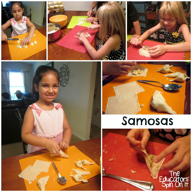 Indian Recipes for Kids to make as they learn about the world with food. This Recipe Features delicious Indian samosas.