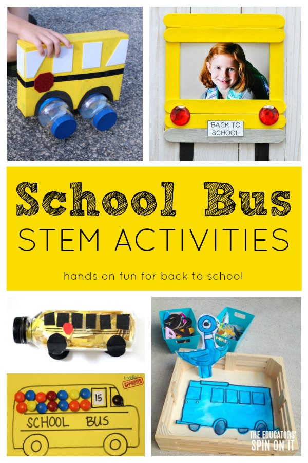 School-bus-STEM-activities- - The Educators' Spin On It Activities that feature bus themed STEM Ideas for kids for back to school