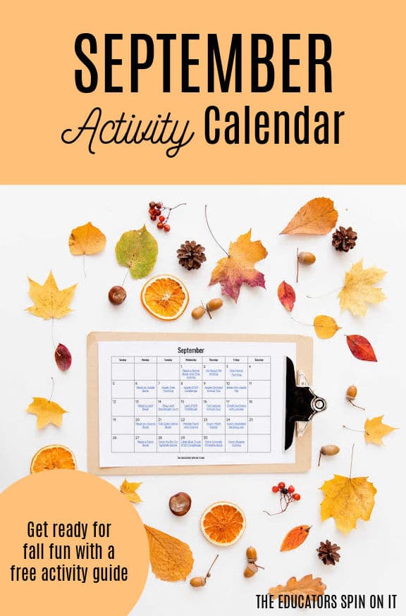 september-activity-calendar - The Educators' Spin On It September Activity Calendar for Kids