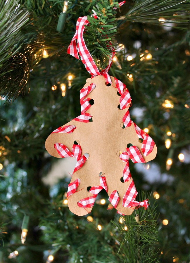 sewing-a-gingerbread-made-ornament-with-kids - The Educators' Spin On It Sewing a Gingerbread Man Ornament with Kids