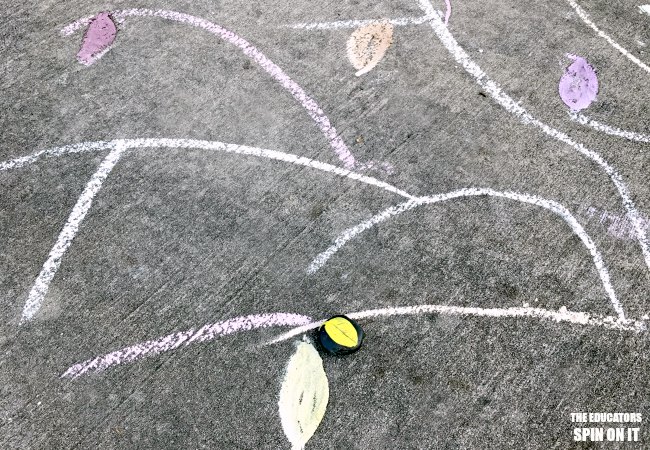 Sidewalk Chalk Game for Fall with Leaf Rocks - The Educators' Spin On It Sidewalk Chalk Game for Fall with Leaf Rocks