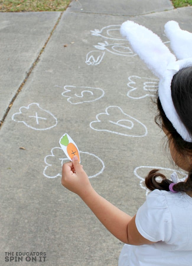 Sidewalk Chalk Game for Spring with Bunny Alphabet Game - The Educators' Spin On It Sidewalk Chalk Game for Spring with Bunny Alphabet Game