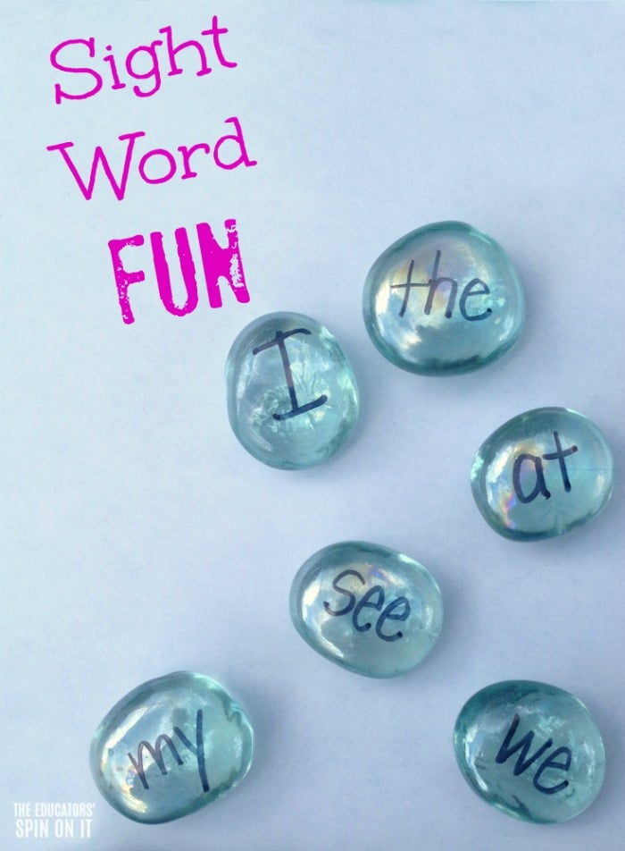sight-word-gems - The Educators' Spin On It Glass gems with sight words for reading game for beginning readers.