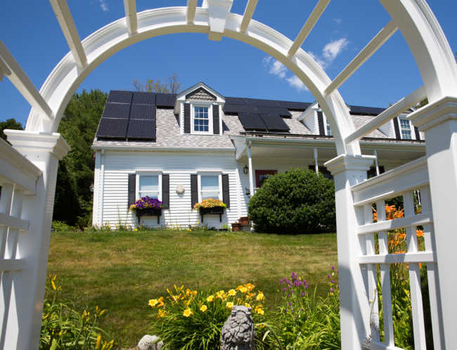 solar-panels-on-home-in-garden - The Educators' Spin On It Solar Panels on Home in Garden