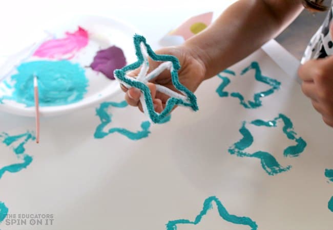 Star Shaped Stamp with Pipe Cleaners for Kids - The Educators' Spin On It Star Shaped Stamp with Pipe Cleaners for Kids