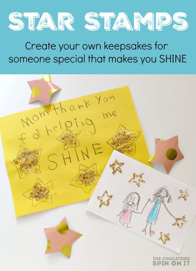 Star Stamps for Making Kids Art for someone special - The Educators' Spin On It Star Stamps for Making Kids Art for someone special. This kids art project is easy and fun for your child and you! Even with DAD for Mother's Day!