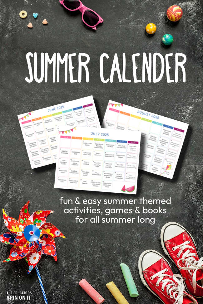 summer-calendar-for-kids-2025 - The Educators' Spin On It Summer Activity Calendars 2025