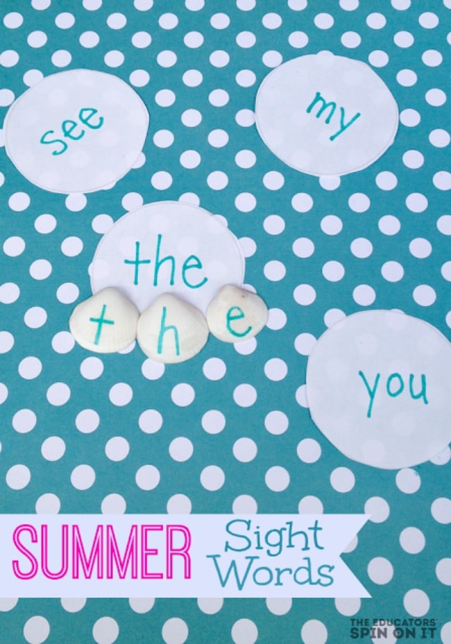 summer-sight-words-with-sea-shells - The Educators' Spin On It Summer Sight Words with Sea Shells