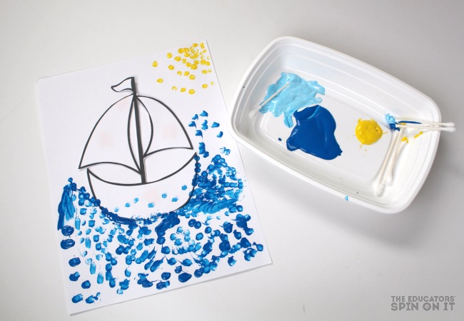 Toy Boat Dot Painting - The Educators' Spin On It Toy Boat Dot Painting