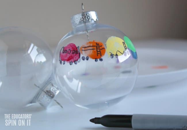 Train Ornament with Fingerprints for Kids - The Educators' Spin On It Train Ornament with Fingerprints for Kids