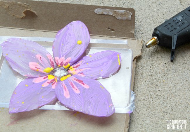 Using Hot Glue to Assemble Painted Flower Craft for Kids - The Educators' Spin On It Using Hot Glue to Assemble Painted Flower Craft for Kids