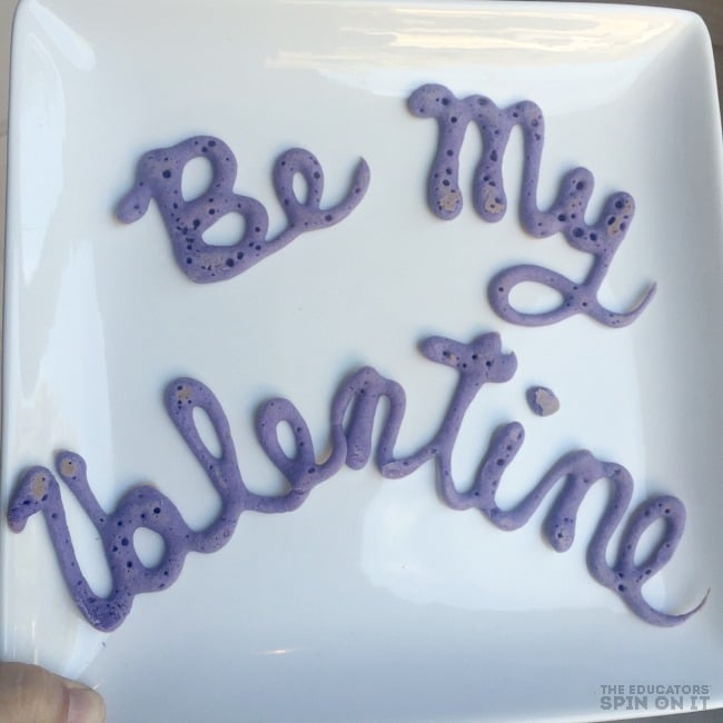 Valentine Words with Pancake Batter - The Educators' Spin On It