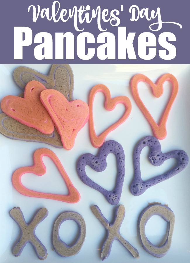 Valentine's Day Pancakes for Kids with Easy Heart Shaped Pancakes - The Educators' Spin On It heart shaped pancakes