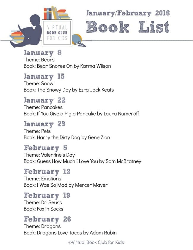 Virtual Book Club for Kids BOOK LIST for January and February - The Educators' Spin On It Virtual Book Club for Kids BOOK LIST for January and February