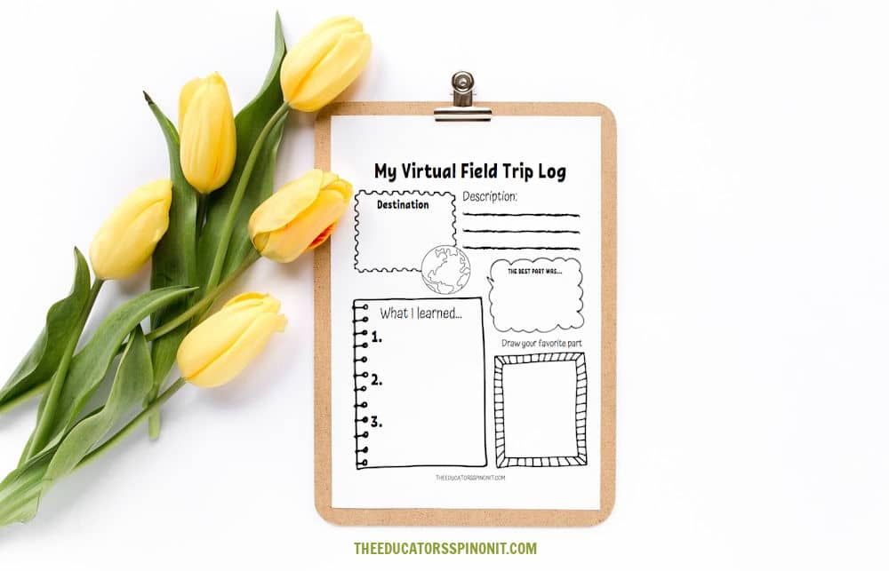 virtual-field-trip-log-for-spring - The Educators' Spin On It spring virtual field trip log with tulips