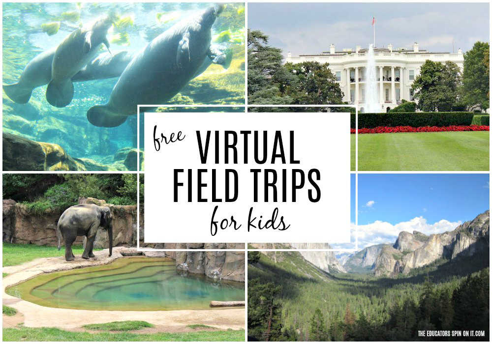 virtual-field-trips-for-kids-free - The Educators' Spin On It Virtual Field Trips for Kid featuring National Zoo, Manatees, White House and Yosemite