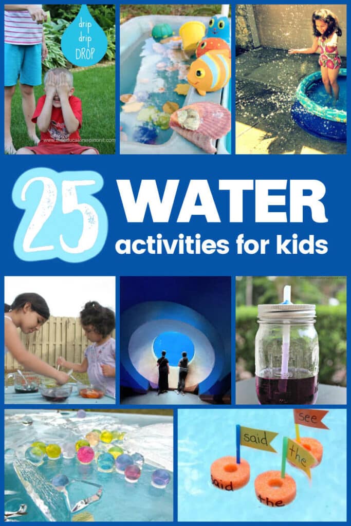 water-activities-for-kids - The Educators' Spin On It A Collection of 25+ Water Activities for Kids. Includes water book suggestions and water toys too for your child this summer.