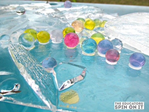 water-beads-on-ice-kids-science - The Educators' Spin On It water beads on ice