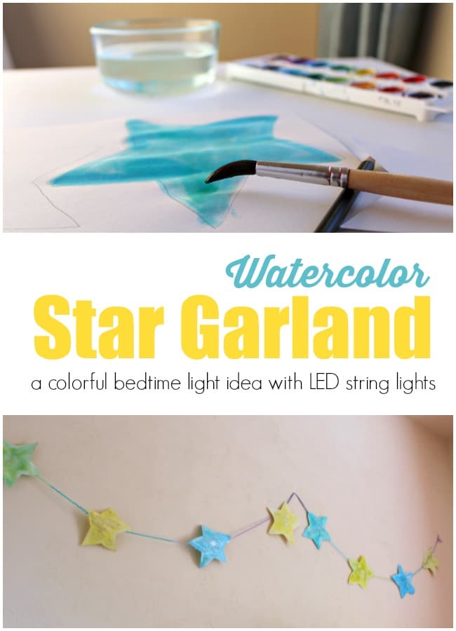 water-star-garland-with-led-lights-for-bedtime - The Educators' Spin On It Watercolor Star Garland with LED Lights for Bedtime