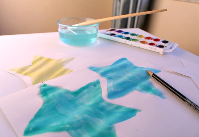 watercolor-star-garland-with-kids - The Educators' Spin On It Watercolor Star Garland for Kids