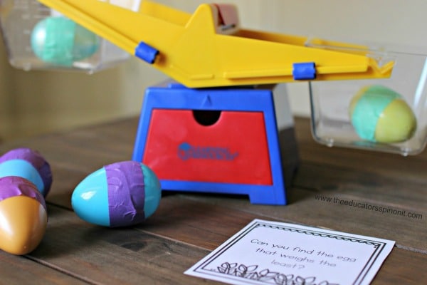 weighing-eggs-stem-ativity - The Educators' Spin On It An EGGcelent Weight Mystery: Using a scale to compare unknown weights.