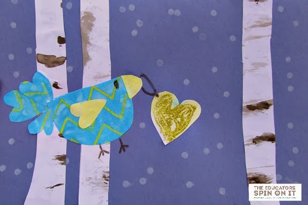 Winter Birds Card from The Educators' Spin On It - The Educators' Spin On It Winter Birds Card from The Educators' Spin On It for Valentines' Day #eduspin