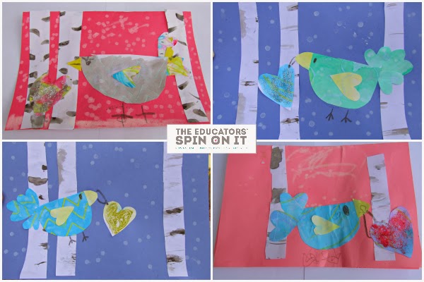 Winter Birds Heart Card from The Educators' Spin On It - The Educators' Spin On It Winter Birds Heart Card from The Educators' Spin On It