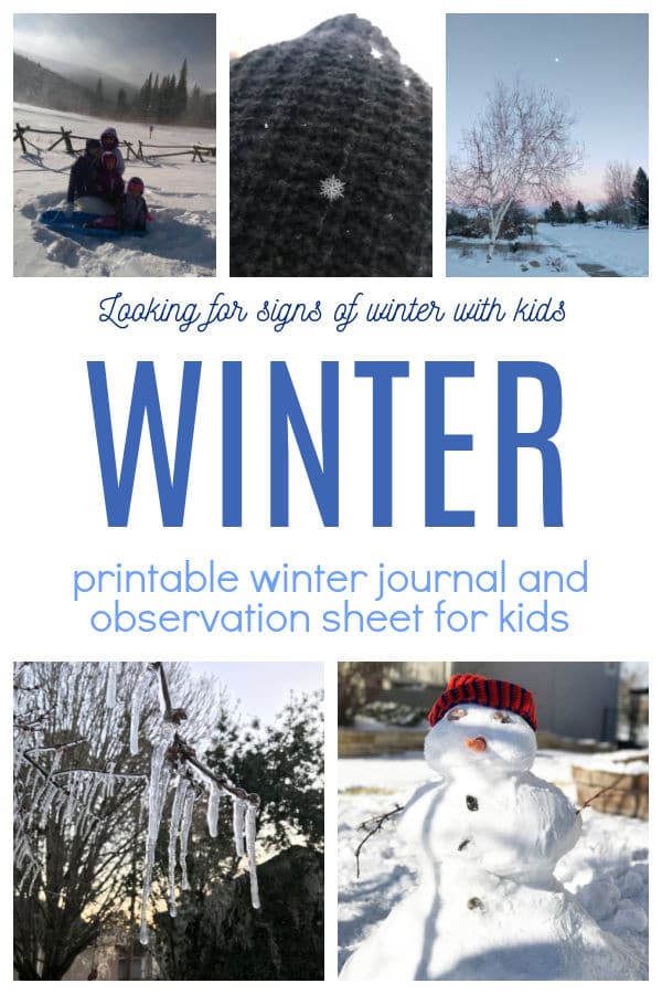winter-journal-and-observation-sheet-for-kids - The Educators' Spin On It Winter journal for kids featuring ways to look for signs of winter sampled in images like icicles, snowflakes, snowman and more