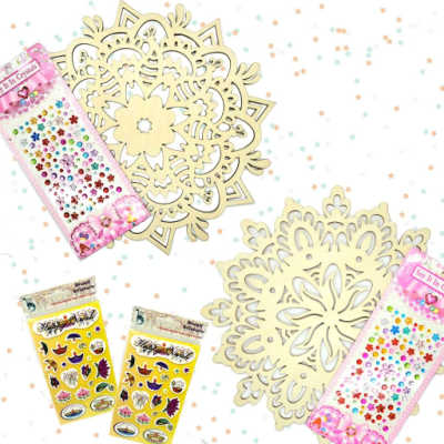 Wooden Rangoli Craft 1 - The Educators' Spin On It Wooden Rangoli Craft