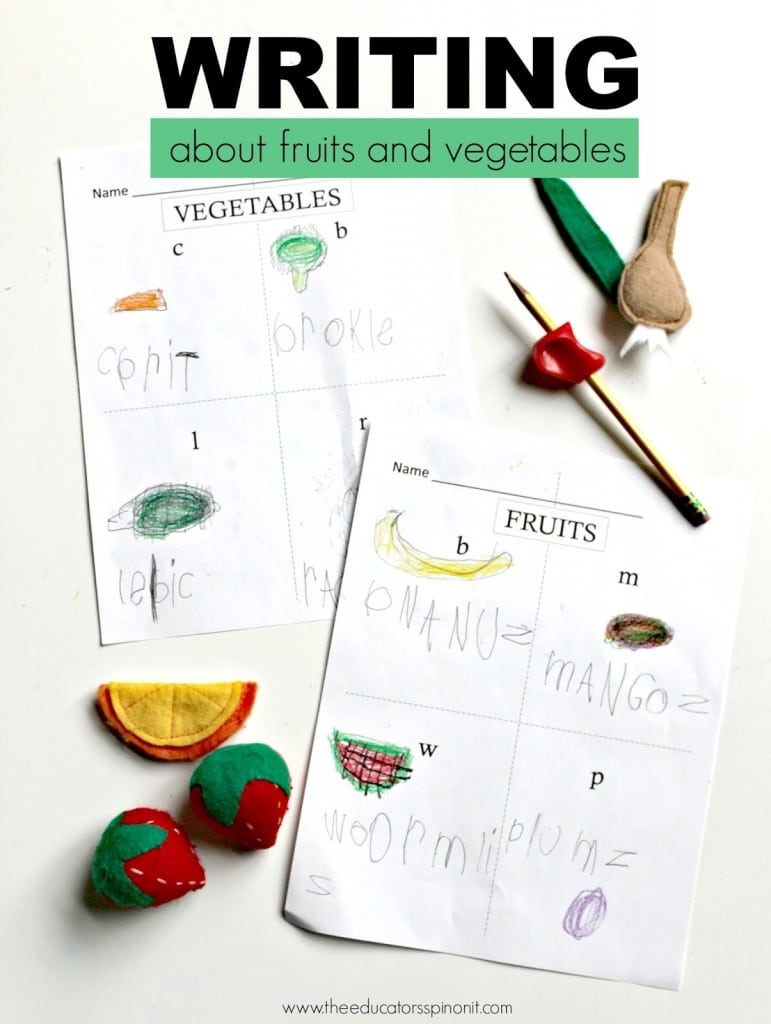 writing%2Babout%2Bfruits%2Band%2Bvegetables.jpg - The Educators' Spin On It Writing About Fruits and Vegetables with Preschoolers