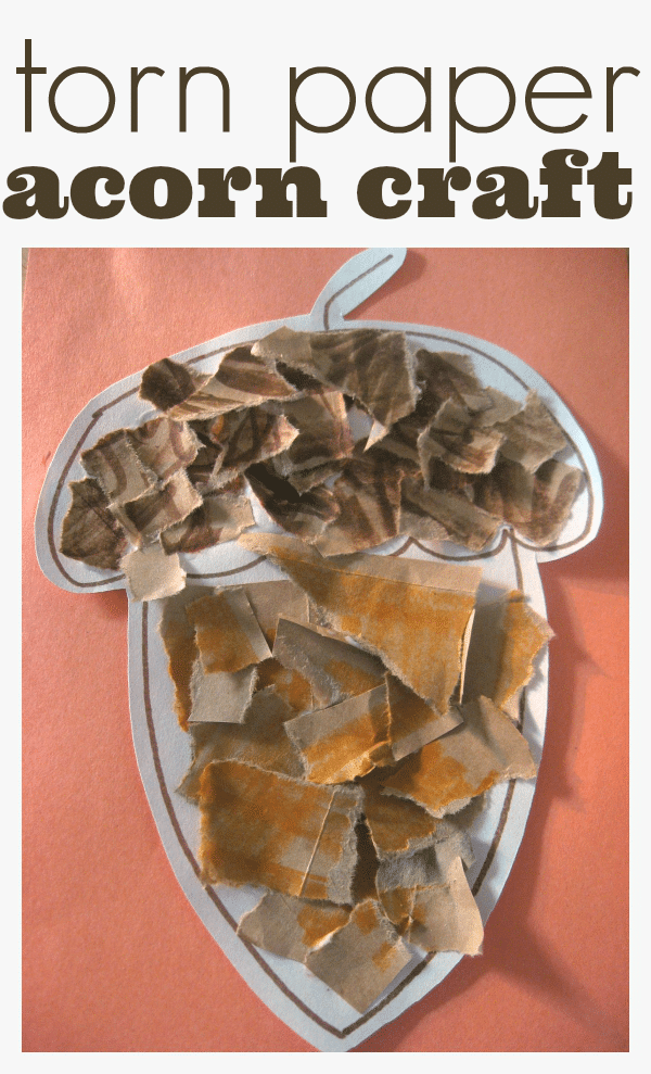 acorn-craft-with-tearing-to-develop-tripod-grip- - The Educators' Spin On It Torn Paper Acorn Craft