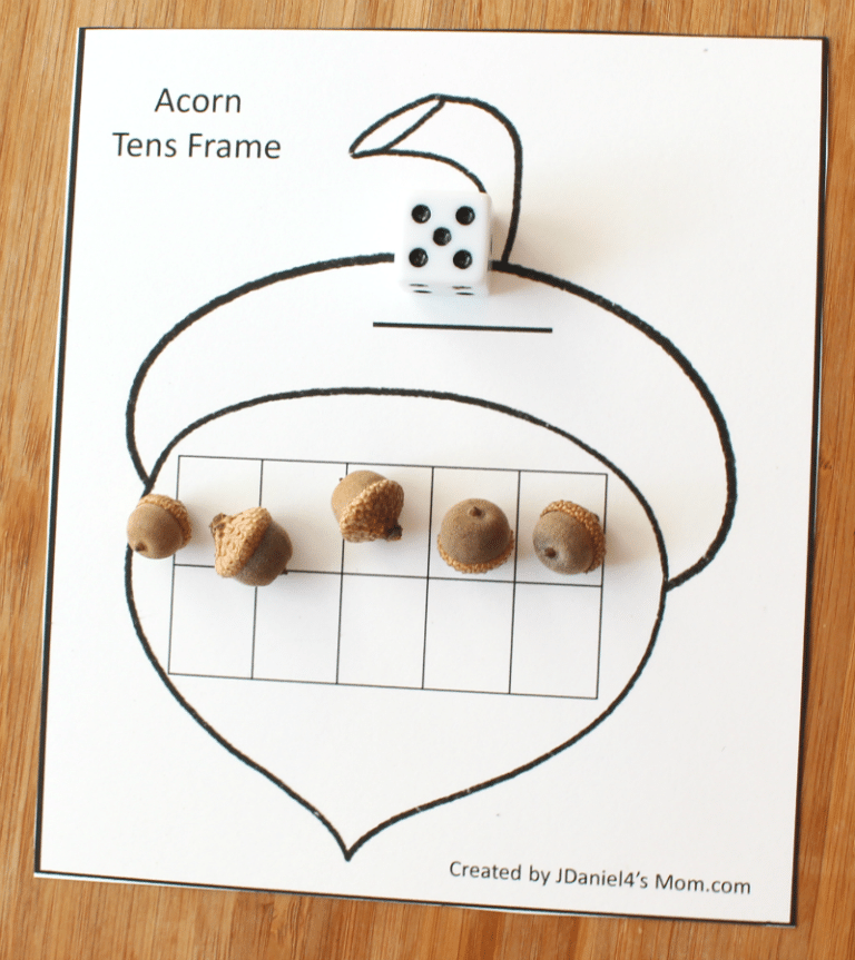 acorn-tens-frame-768x863-1 - The Educators' Spin On It Acorn Tens Frame